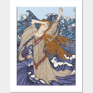 Pre-Raphaelite Girl 3 (Blue) Posters and Art